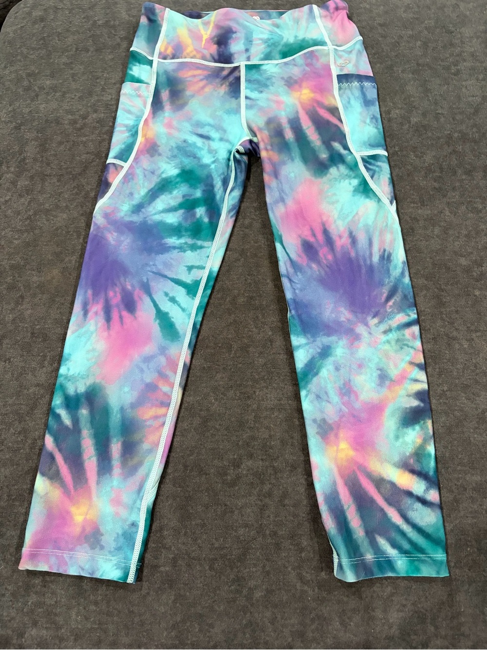 Colosseum Kids Tie-Dye Leggings in Teal, Purple & Pink